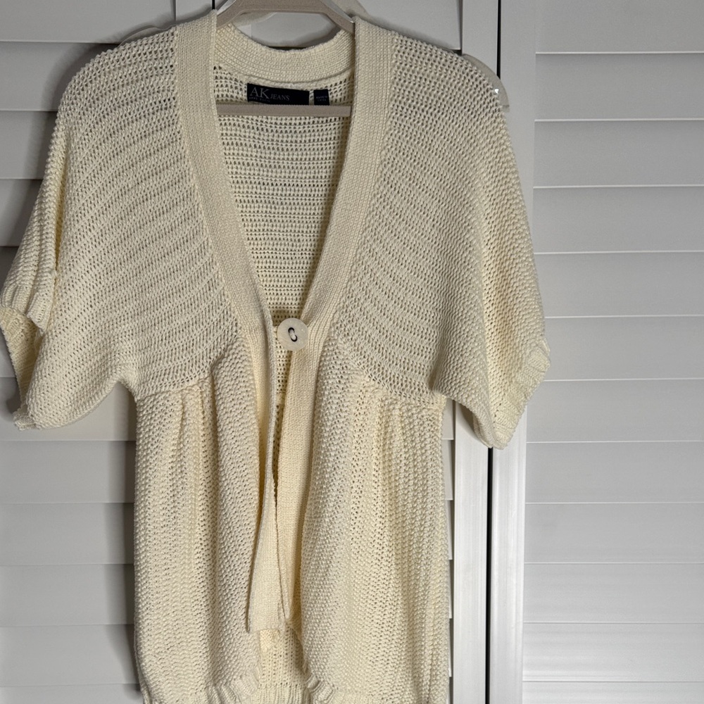 Anne Klein Ivory Knit Cardigan
